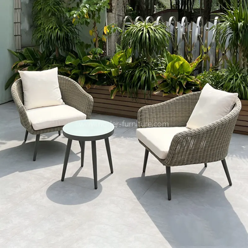 Aisia Kanpoko aluminiozko markoa PE Rattan Balkoia