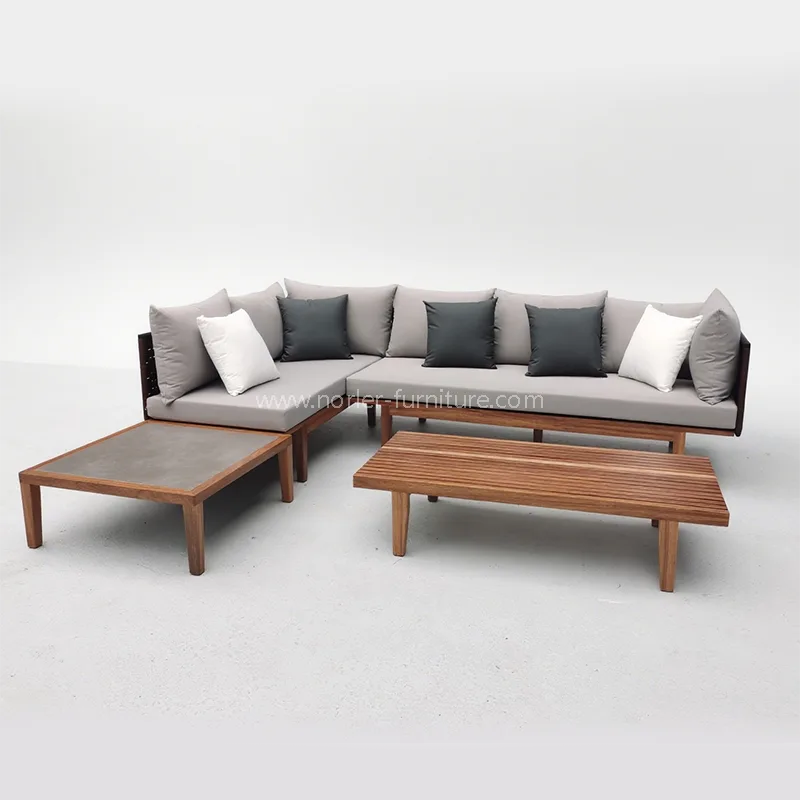 Kanpoko Teka Modernoak Egur Markoa Sofa soka
