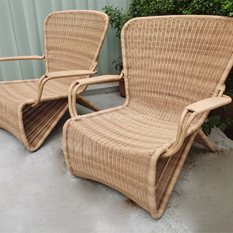 Kanpoko Rattan aulki iragazgaitza modernoa