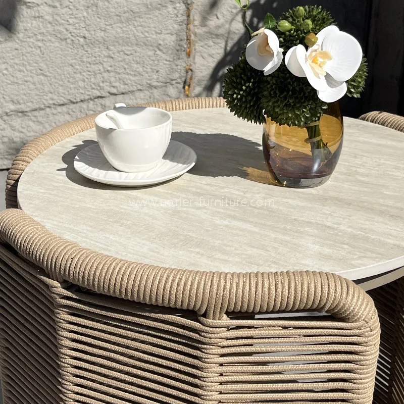 Kanpoko aluminiozko soka ehuntzen aisialdiko aulkia