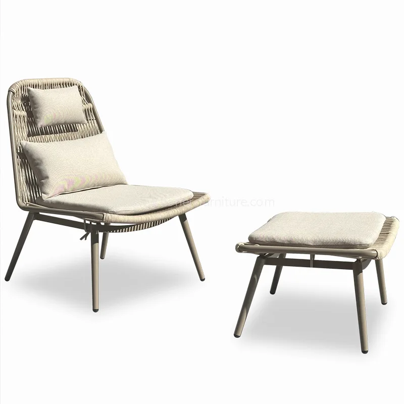 Kanpoko aluminiozko soka ehuntzen aisialdiko aulkia