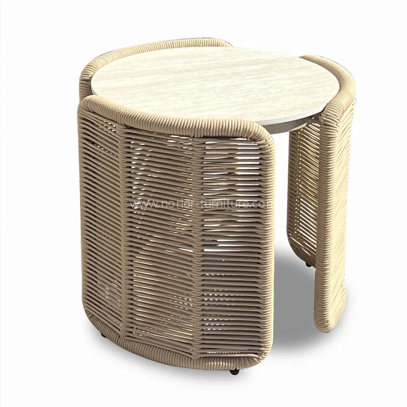 Kanpoko aluminiozko soka ehuntzen aisialdiko aulkia