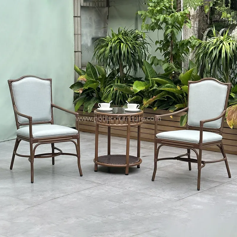 Kanpoko aluminiozko egur aleak pe rattan balkoia