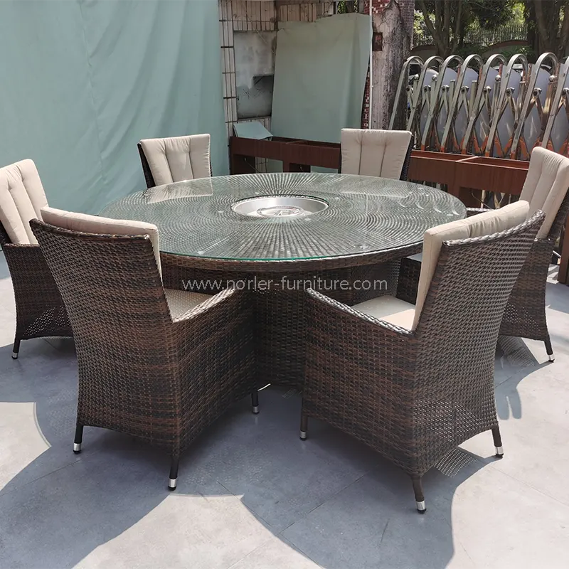 Kanpoko aluminiozko marko modernoa PE Rattan Jangela