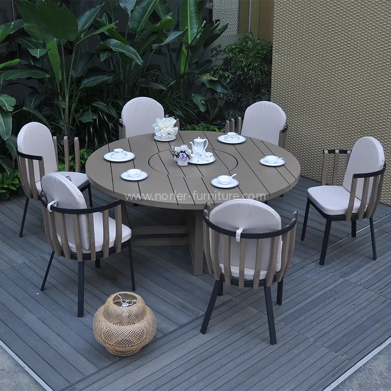Kanpoko spray aluminiozko markoa Teak Wood Frame Jantokia