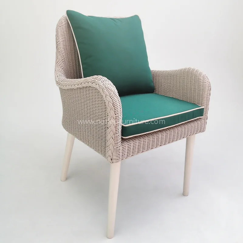 Eguraldi erresistenteak aluminiozko pe rattan kanpoko aisialdiko aulkia